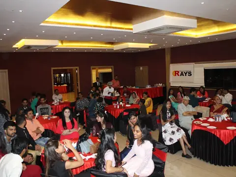 Guests seated at dinner tables at a Rays EdTech celebration banquet