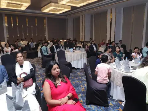Guests seated at banquet tables during a formal Rays EdTech event