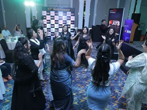 Women dancing at the 17th TechVersary anniversary celebration