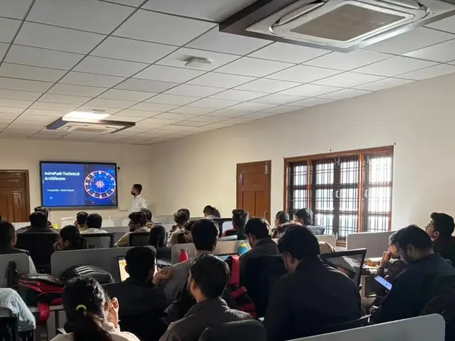 Students attending a live technical training session at computer workstations at Rays EdTech